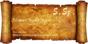 Simon Szénia névjegykártya